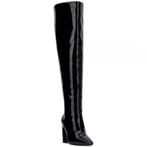 Brand NEW! Sold Out — INC Orisa Shiny Black Over-the-Knee Boots